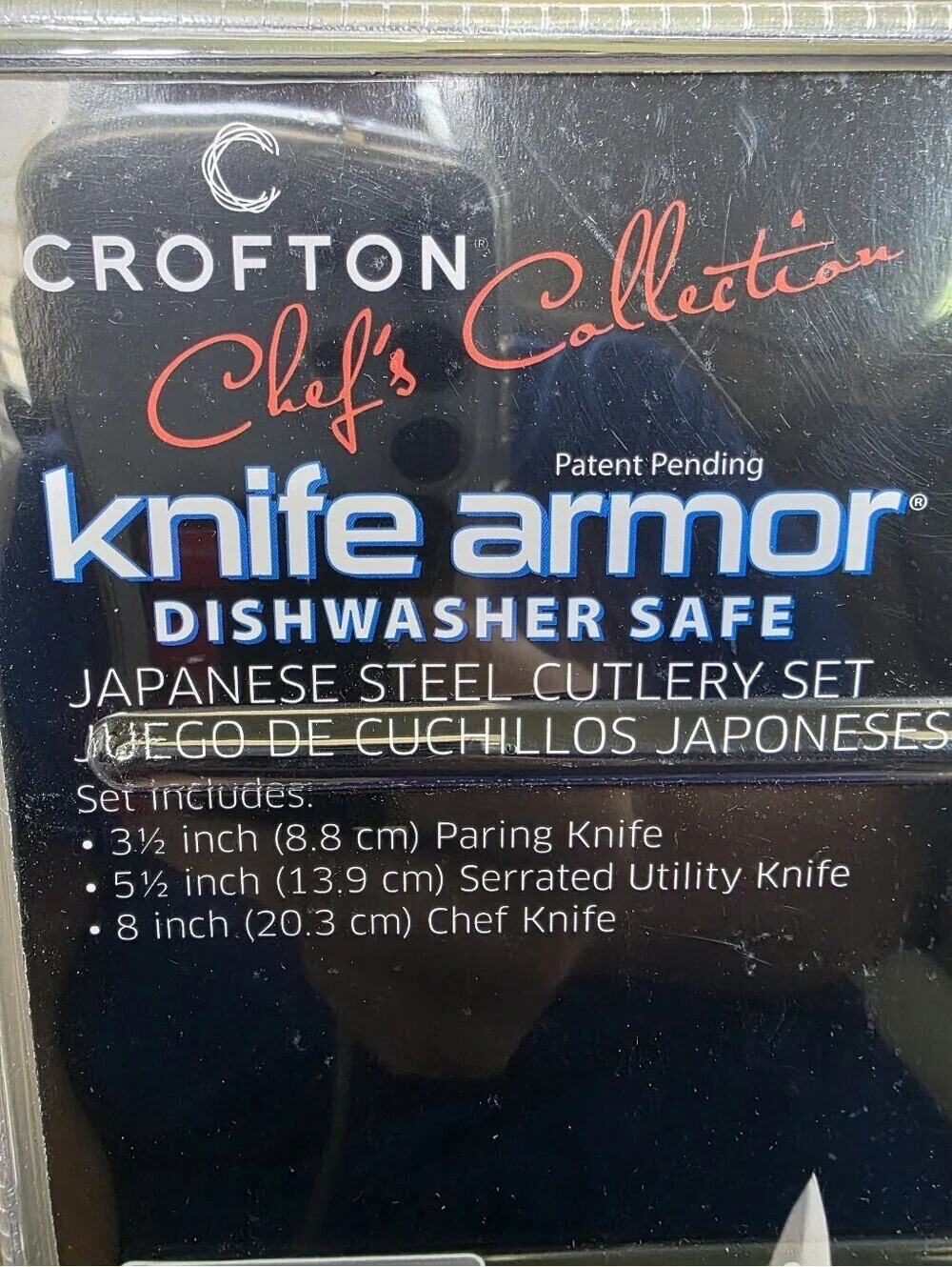 Crofton Chefs Collection Knifes 3 piece set Japanese Steel Cutlery Gift Cutting